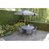 Parasol Libra houtlook Ø3mtr - grijs