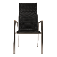 Stapelstoel hoge rug Marmaris RVS - zwart