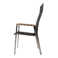 Stapelstoel hoge rug Marmaris RVS - zwart