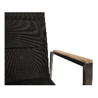 Stapelstoel hoge rug Marmaris RVS - zwart