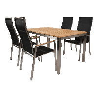 Stapelstoel hoge rug Marmaris RVS - zwart