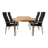 Stapelstoel hoge rug Marmaris RVS - zwart