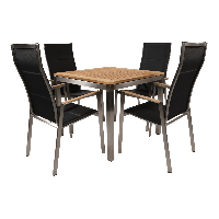 Stapelstoel hoge rug Marmaris RVS - zwart