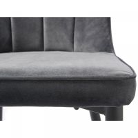 Isak eetkamerstoel - velvet - grijs