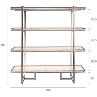 Class wandrek MDF 40x140x146 cm bruin/goud