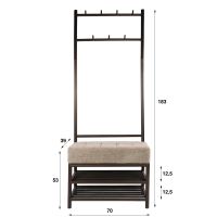 Fraaai Odell garderobebank 70 cm - bruin