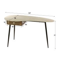 Fraaai Bruno kaptafel 1 lade keramiek - beige/bruin