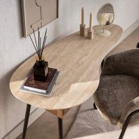 Fraaai Bruno kaptafel 1 lade keramiek - beige/bruin