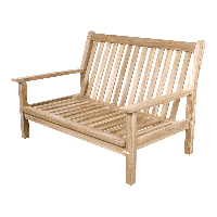 Teak loungebank teak 124cm + kussen