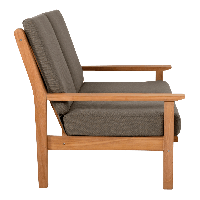 Teak loungebank teak 124cm + kussen