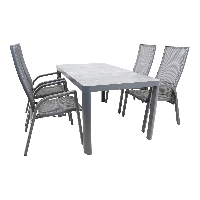 Tuintafel castilla onbonte 160x90 cm - lichtgrijs