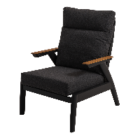 Loungestoel Florence Alu - zwart