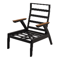 Loungestoel Florence Alu - zwart