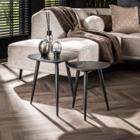 Timothy bijzettafel set van 2 - keramiek zwart