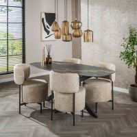 Douglas eettafel deens ovaal 180 cm - fossil zwart