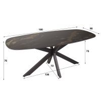 Douglas eettafel deens ovaal 180 cm - fossil zwart