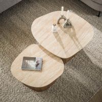 Fraaai Dexter salontafel set van 2 - keramiek travertine