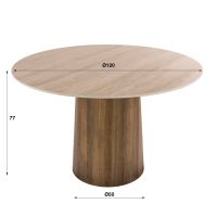 Fraaai Dexter eettafel rond ø120cm - 3D keramiek travertin