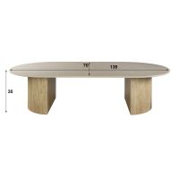 Fraaai Dexter salontafel ovaal 135 cm keramiek - beige
