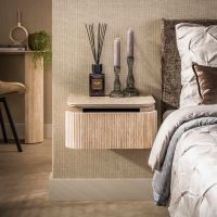 Fraaai Dexter nachtkastje zwevend 1 lade - keramiek travertin