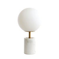 Medina tafellamp Ø25x47 cm glas mat wit/antiek brons van het woonmerk Light&Living