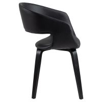 Nøra Peru armstoel | zwart oak onderstel | PU leer - zwart