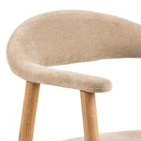Lykke armstoel | naturel oak onderstel | stof Danny - beige
