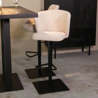 Label51 Wave barkruk verstelbaar 85-110 cm stof - naturel