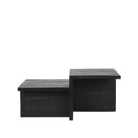 Skip salontafel 90x50x40 cm - zwart mangohout