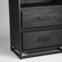 Label51 Chili boekenkast mangohout zwart 70x45x185 cm