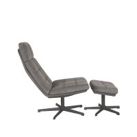 Label51 Alvar fauteuil + hocker - antraciet