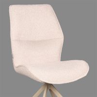 Comfy eetkamerstoel bouclé naturel - taupe onderstel