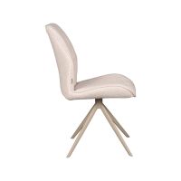 Comfy eetkamerstoel bouclé naturel - taupe onderstel