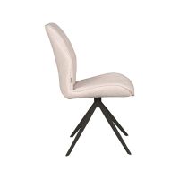 Comfy eetkamerstoel bouclé naturel - zwart onderstel