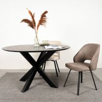 Lewis eetkamerstoel draaibaar micro suède taupe