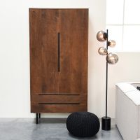 Rio wandkast 2-deurs 100 cm mangohout espresso