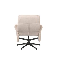 Bergen draaibare fauteuil bouclé - naturel + hocker