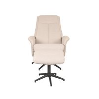 Bergen draaibare fauteuil bouclé - naturel + hocker