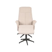 Bergen draaibare fauteuil bouclé - naturel + hocker