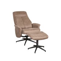 Bergen fauteuil mirco suede + hocker - taupe