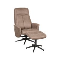 Bergen fauteuil mirco suede + hocker - taupe
