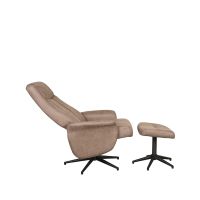 Bergen fauteuil mirco suede + hocker - taupe