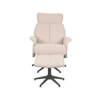Verdal fauteuil bouclé - naturel + hocker
