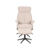 Verdal fauteuil bouclé - naturel + hocker
