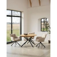 Lenard eettafel rond Ø120-160 cm - naturel