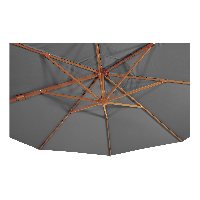 Zweefparasol VirgoFlex houtlook Ø3,5mtr - grijs