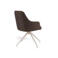 Norr armstoel | beige metaal onderstel | stof Apia - bruin