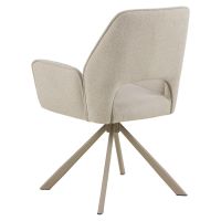 Nøra Linsa draaibare armstoel | grijs metaal onderstel | stof Apia - beige