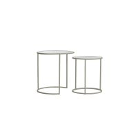 Talca bijzettafel set van 2 - rib glas/crème