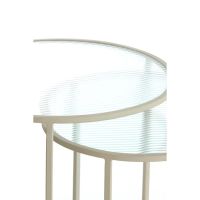 Talca bijzettafel set van 2 - rib glas/crème